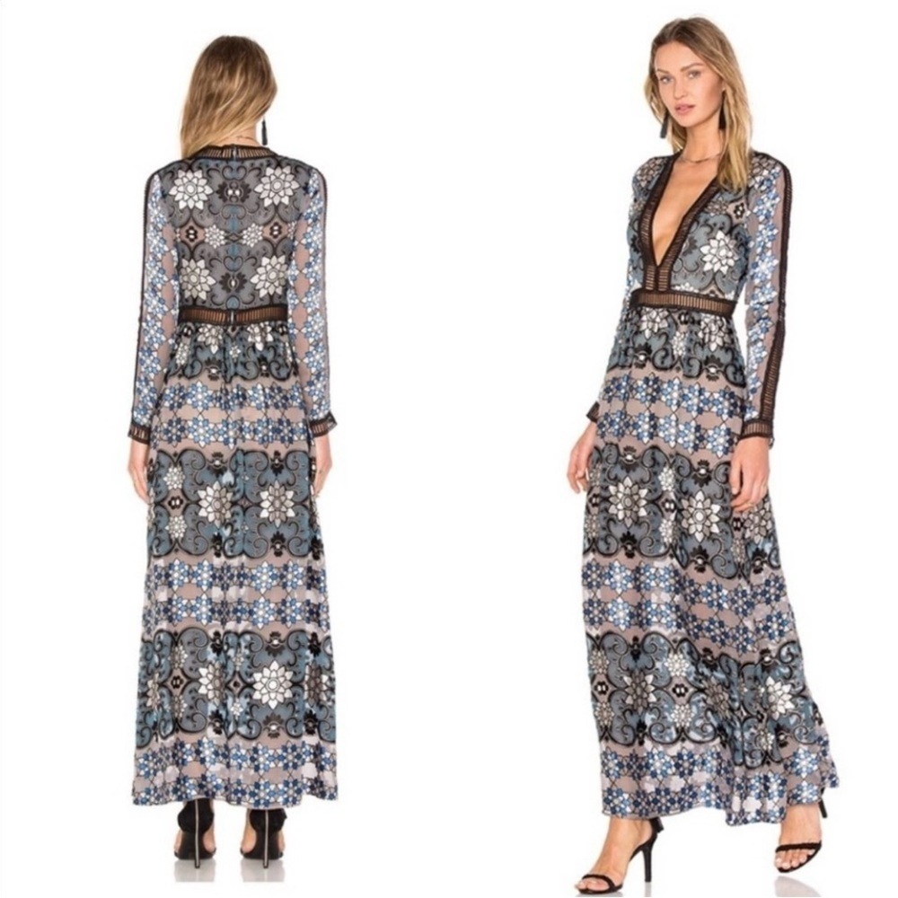 For Love & Lemons Juliet Maxi Dress Size M In Jade New With Tag